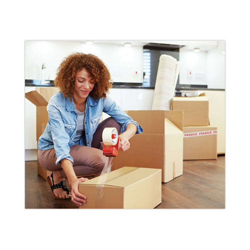 Image of Scotch® Tough Grip Moving Packaging Tape With Dispenser, 3" Core, 1.88" X 54.6 Yds, Clear