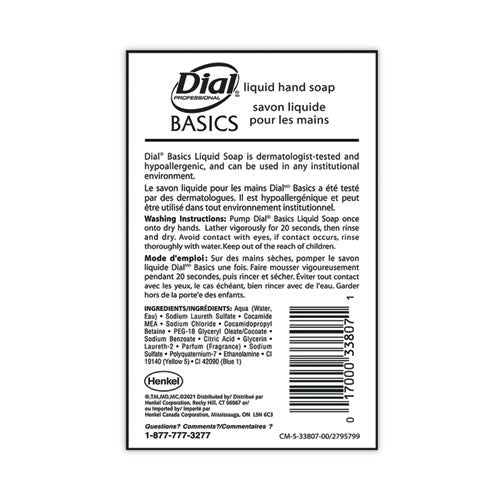 Image of Dial® Professional Basics MP Free Liquid Hand Soap Refill, Honeysuckle Scent, 3.78 L