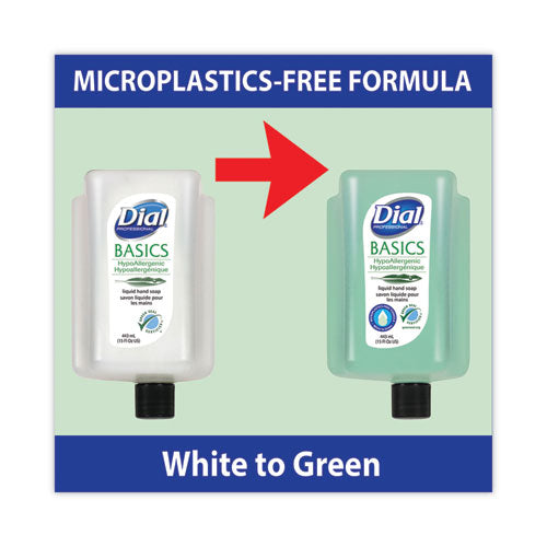 Image of Dial® Professional Basics MP Free Liquid Hand Soap Refill for Versa Dispenser, Unscented, 15 oz, 6/Carton