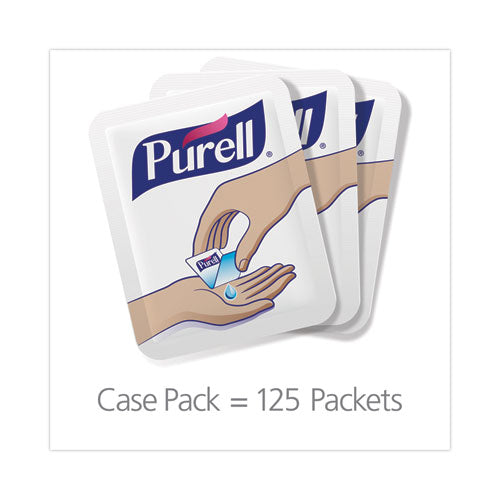 Image of PURELL® Advanced Hand Sanitizer Single Use, Gel , 1.2 mL, Packet, Fragrance-Free, 125/Box, 12 Box/Carton