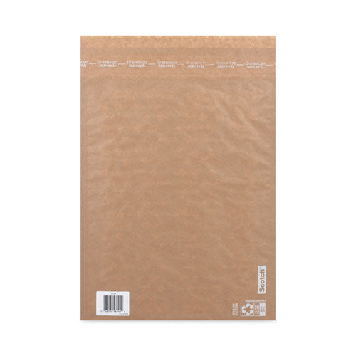 Image of Scotch Curbside Recyclable Padded Mailer, #5, Bubble Cushion, Self-Adhesive Closure, 12 x 17.25, Natural Kraft, 100/Carton