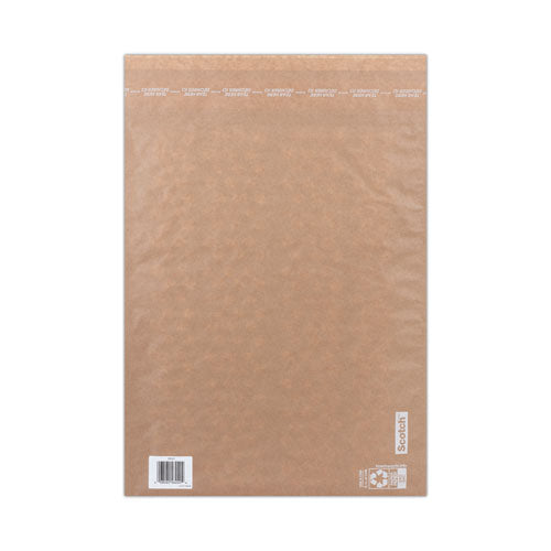 Image of Scotch Curbside Recyclable Padded Mailer, #6, Bubble Cushion, Self-Adhesive Closure, 13.75 x 20, Natural Kraft, 50/Carton