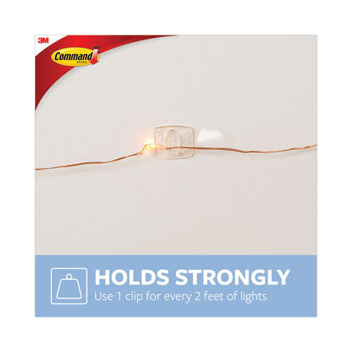 Image of Command Clear Hooks and Strips, Decorating Clips, Plastic, 0.1 lb Capacity, 20 Clips and 24 Strips/Pack
