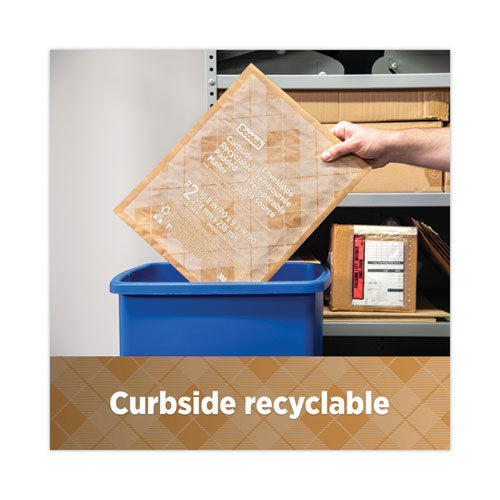 Image of Scotch Curbside Recyclable Padded Mailer, #5, Bubble Cushion, Self-Adhesive Closure, 12 x 17.25, Natural Kraft, 100/Carton