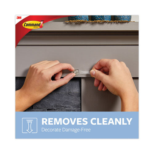 Image of Command Clear Hooks and Strips, Decorating Clips, Plastic, 0.15 lb Capacity, 40 Clips and 48 Strips/Pack
