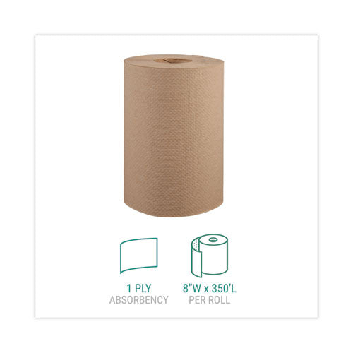 Image of Windsoft® Hardwound Roll Towels, 1-Ply, 8" x 350 ft, Natural, 12 Rolls/Carton