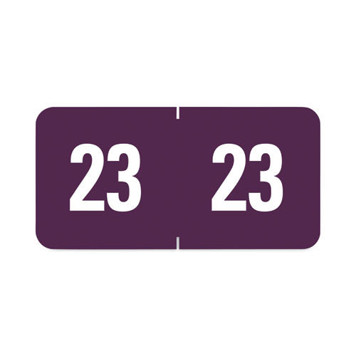 Image of Smead Yearly End Tab File Folder Labels, 23, 0.5 x 1, Purple, 25/Sheet, 10 Sheets/Pack