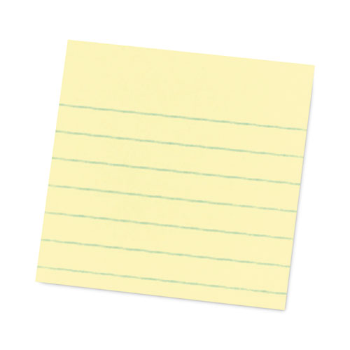 Image of Post-it® Notes Super Sticky Pads in Canary Yellow, Note Ruled, 4" x 4", 90 Sheets/Pad, 4 Pads/Pack