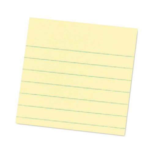 Image of Post-it® Notes Super Sticky Pads in Canary Yellow, Note Ruled, 4" x 4", 90 Sheets/Pad, 6 Pads/Pack