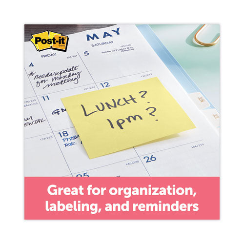 Image of Post-it® Dispenser Notes Super Sticky Pop-up 3 x 3 Note Refill, Cabinet Pack, 3" x 3", Canary Yellow, 90 Sheets/Pad, 18 Pads/Pack