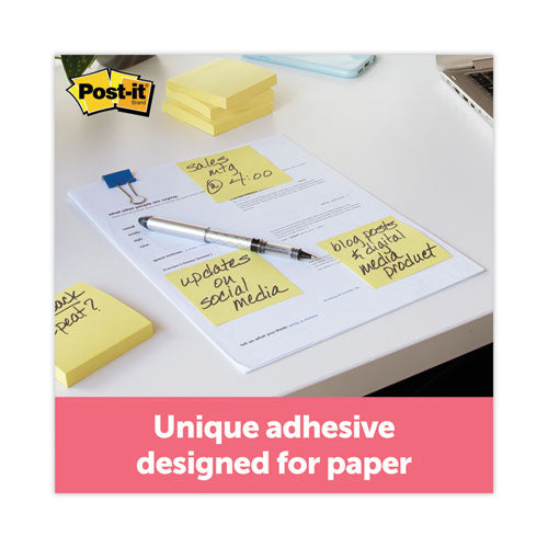 Image of Post-it® Dispenser Notes Super Sticky Pop-up 3 x 3 Note Refill, Cabinet Pack, 3" x 3", Canary Yellow, 90 Sheets/Pad, 18 Pads/Pack