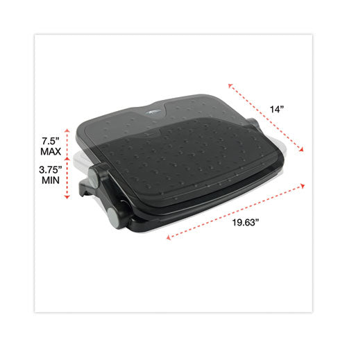 Image of Alera® Soft Cushioned Ergonomic Footrest, 14w X 19.63d X 3.75 To 7.5h, Black