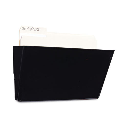 Image of Universal® Wall File Pockets, Plastic, Letter Size, 13" x 4.13" x 7", Black