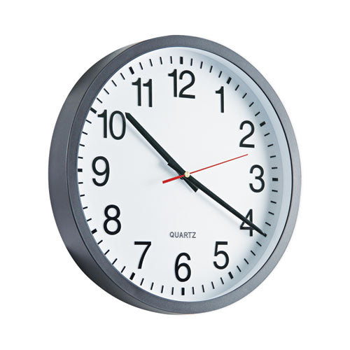 Image of Universal® Classic Round Wall Clock, 12.63" Overall Diameter, Black Case, 1 Aa (sold Separately)
