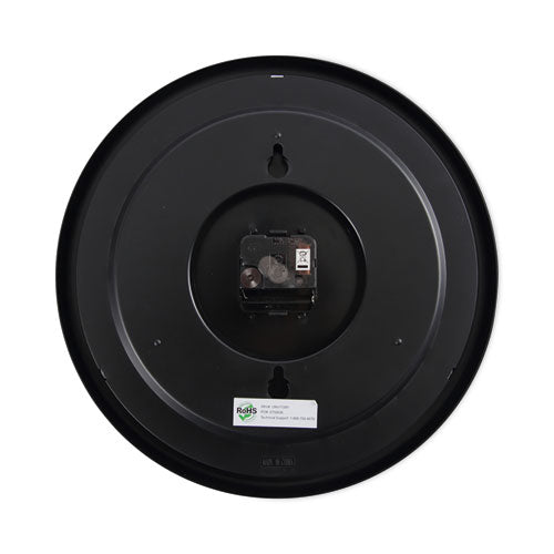 Image of Universal® Indoor/outdoor Round Wall Clock, 13.5" Overall Diameter, Black Case, 1 Aa (sold Separately)