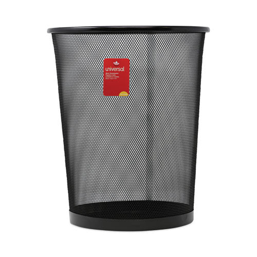 Image of Universal® Mesh Wastebasket, 18 qt, Steel Mesh, Black