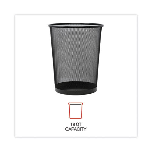 Image of Universal® Mesh Wastebasket, 18 qt, Steel Mesh, Black