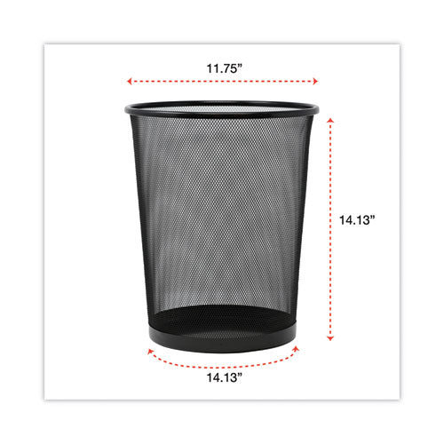 Image of Universal® Mesh Wastebasket, 18 qt, Steel Mesh, Black