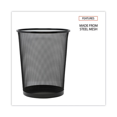 Image of Universal® Mesh Wastebasket, 18 qt, Steel Mesh, Black