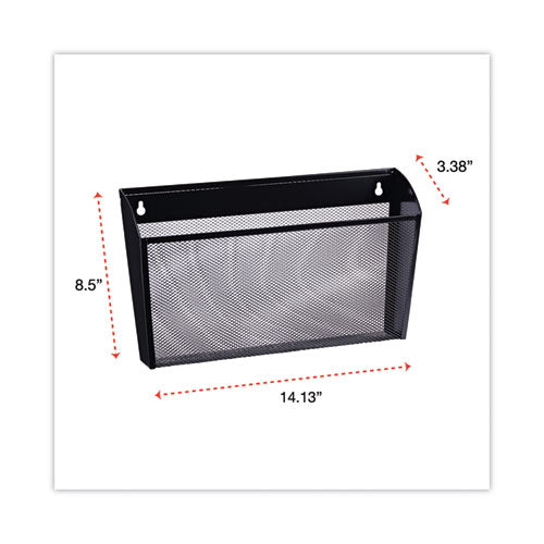 Image of Universal® Mesh Three-Pack Wall Files, 3 Sections, Letter Size, 14.13" x 3.38" x 8.5", Black