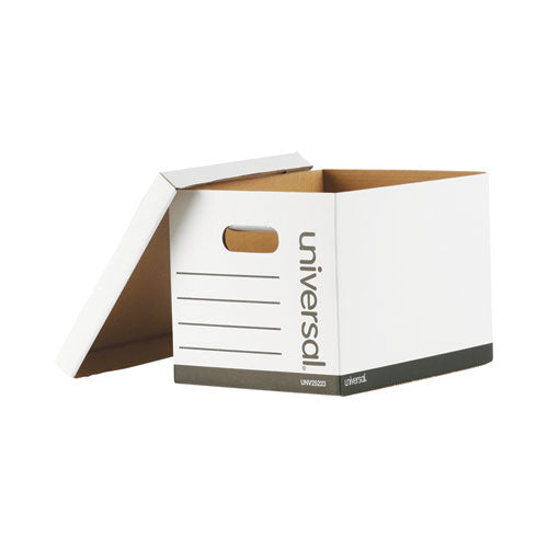 Image of Universal® Basic-Duty Economy Record Storage Boxes, Letter/legal Files, 12" X 15" X 10", White, 10/carton