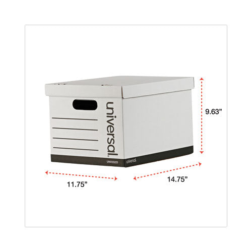 Image of Universal® Basic-Duty Economy Record Storage Boxes, Letter/legal Files, 12" X 15" X 10", White, 10/carton