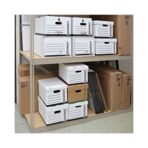Image of Universal® Basic-Duty Economy Record Storage Boxes, Letter/legal Files, 12" X 15" X 10", White, 10/carton