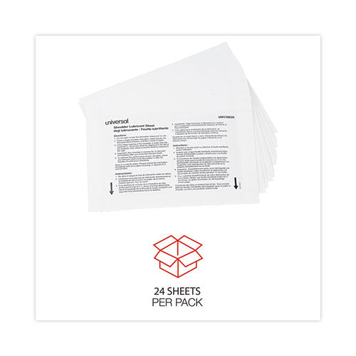 Image of Universal® Shredder Lubricant Sheets, 8.4 x 5.9, 24 Sheets/Pack