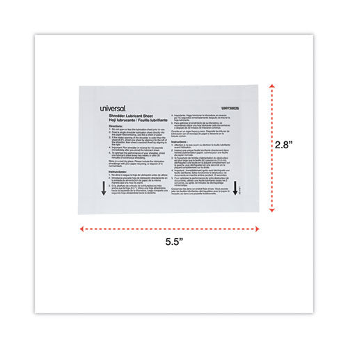 Image of Universal® Shredder Lubricant Sheets, 8.4 x 5.9, 24 Sheets/Pack