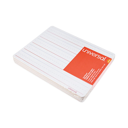 Image of Universal® Lap/Learning Dry-Erase Board, Manuscript Penmanship Ruled, 11.75" x 8.75", White Surface, 6/Pack