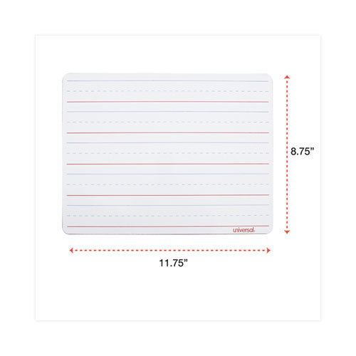 Image of Universal® Lap/Learning Dry-Erase Board, Manuscript Penmanship Ruled, 11.75" x 8.75", White Surface, 6/Pack