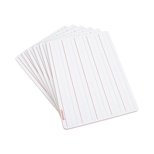 Image of Universal® Lap/Learning Dry-Erase Board, Manuscript Penmanship Ruled, 11.75" x 8.75", White Surface, 6/Pack