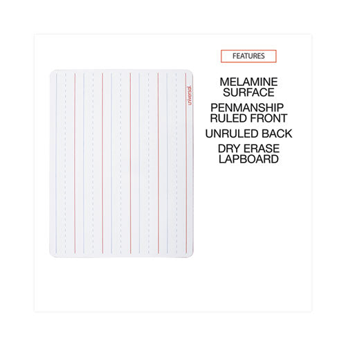 Image of Universal® Lap/Learning Dry-Erase Board, Manuscript Penmanship Ruled, 11.75" x 8.75", White Surface, 6/Pack