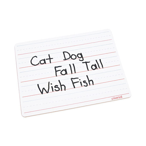 Image of Universal® Lap/Learning Dry-Erase Board, Manuscript Penmanship Ruled, 11.75" x 8.75", White Surface, 6/Pack