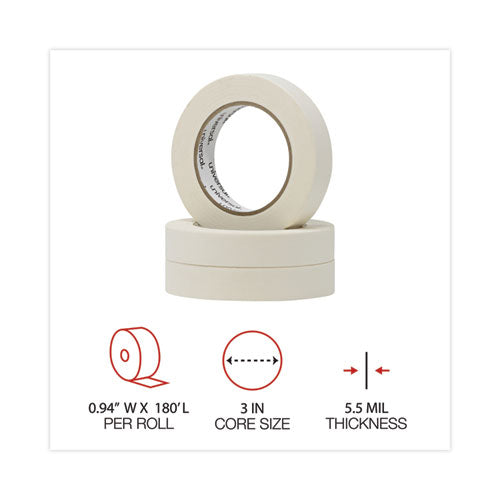Image of Universal® General-Purpose Masking Tape, 3" Core, 24 Mm X 54.8 M, Beige, 3/pack