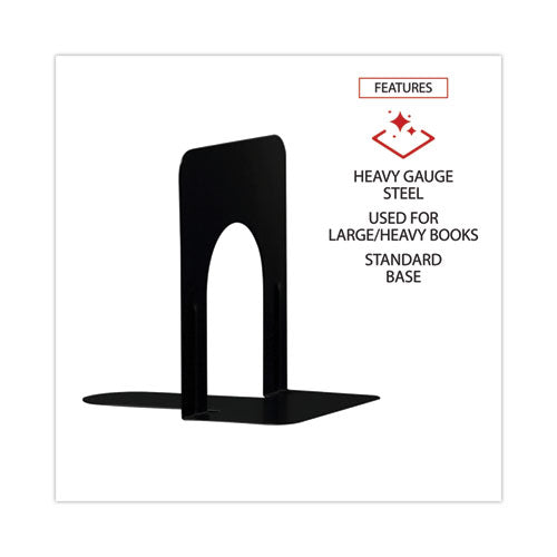 Image of Universal® Economy Bookends, Standard, 4.75 x 5.25 x 5, Heavy Gauge Steel, Black, 1 Pair