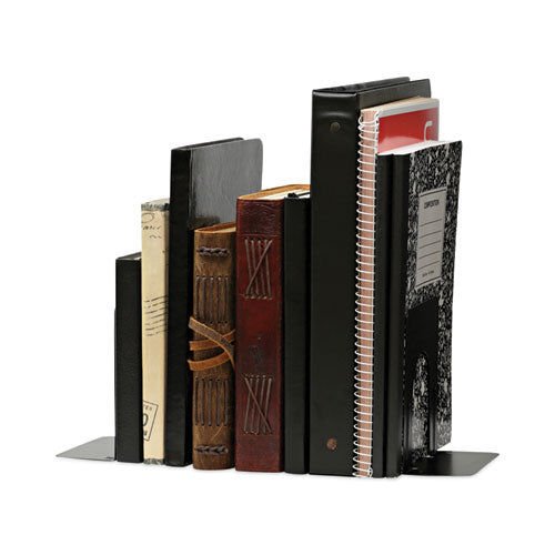 Image of Universal® Economy Bookends, Standard, 4.75 x 5.25 x 5, Heavy Gauge Steel, Black, 1 Pair