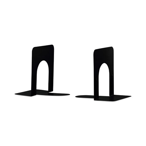 Image of Universal® Economy Bookends, Nonskid, 4.75 x 5.25 x 5, Heavy Gauge Steel, Black, 1 Pair