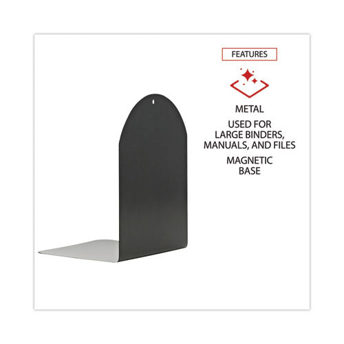 Image of Universal® Magnetic Bookends, 6 x 5 x 7, Metal, Black, 1 Pair