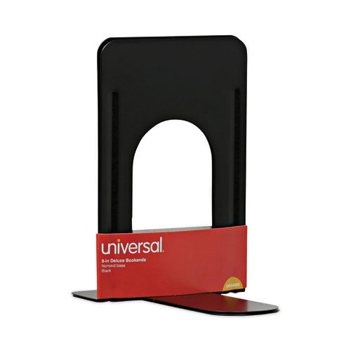 Image of Universal® Economy Bookends, Nonskid, 5.88 x 8.25 x 9, Heavy Gauge Steel, Black, 1 Pair