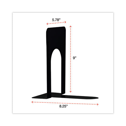 Image of Universal® Economy Bookends, Nonskid, 5.88 x 8.25 x 9, Heavy Gauge Steel, Black, 1 Pair