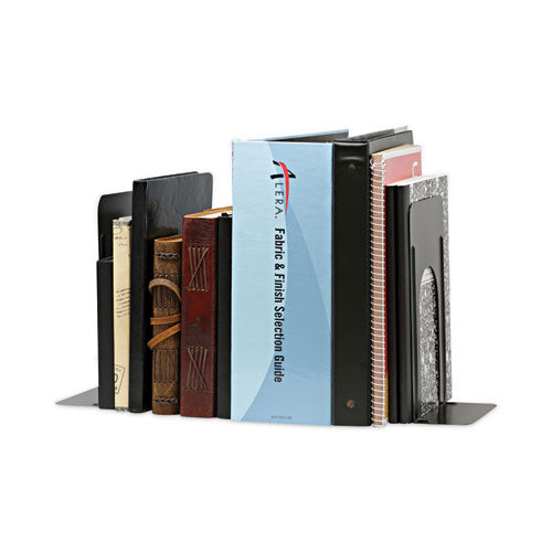 Image of Universal® Economy Bookends, Nonskid, 5.88 x 8.25 x 9, Heavy Gauge Steel, Black, 1 Pair