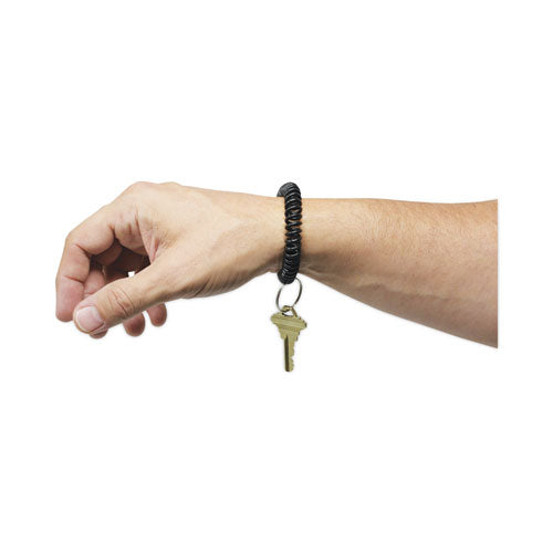 Image of Universal® Wrist Coil Plus Key Ring, Plastic, Assorted Colors, 6/pack
