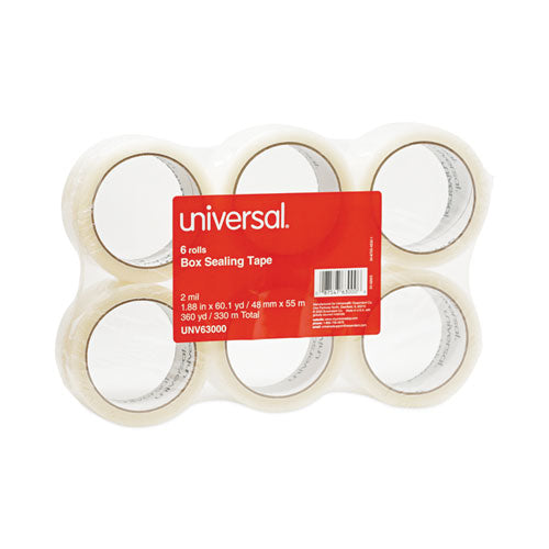 Image of Universal® General-Purpose Box Sealing Tape, 3" Core, 1.88" X 60 Yds, Clear, 6/pack