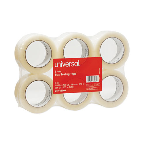Image of Universal® General-Purpose Box Sealing Tape, 3" Core, 1.88" X 110 Yds, Clear, 6/pack