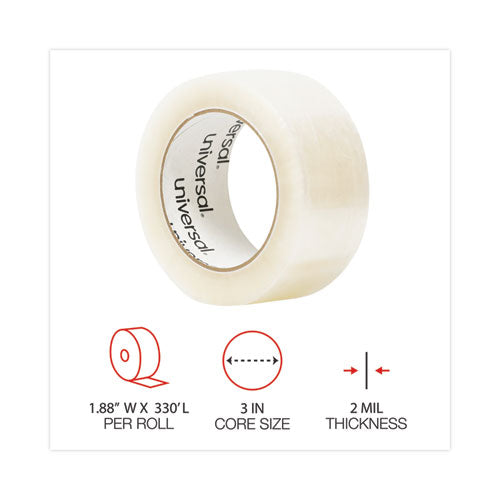 Image of Universal® General-Purpose Box Sealing Tape, 3" Core, 1.88" X 110 Yds, Clear, 6/pack