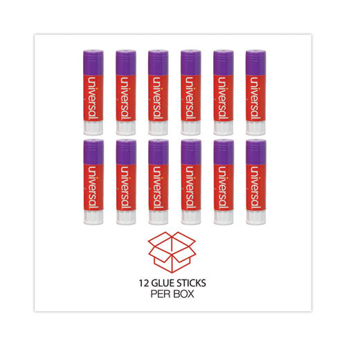 Image of Universal® Glue Stick, 1.3 Oz, Applies Purple, Dries Clear, 12/pack