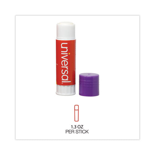 Image of Universal® Glue Stick, 1.3 Oz, Applies Purple, Dries Clear, 12/pack
