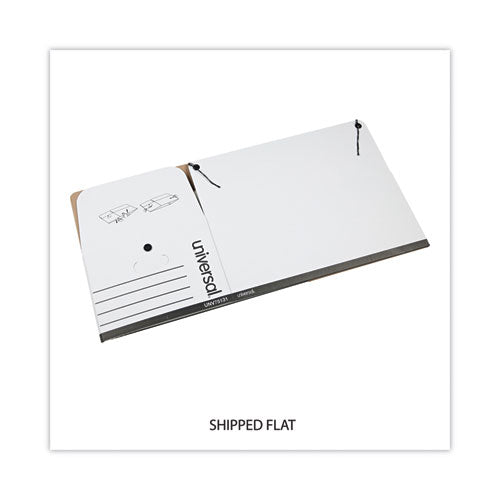 Image of Universal® Deluxe Quick Set-Up String-And-Button Boxes, Legal Files, White, 12/carton