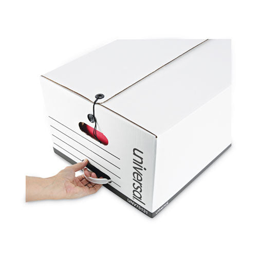 Image of Universal® Deluxe Quick Set-Up String-And-Button Boxes, Legal Files, White, 12/carton
